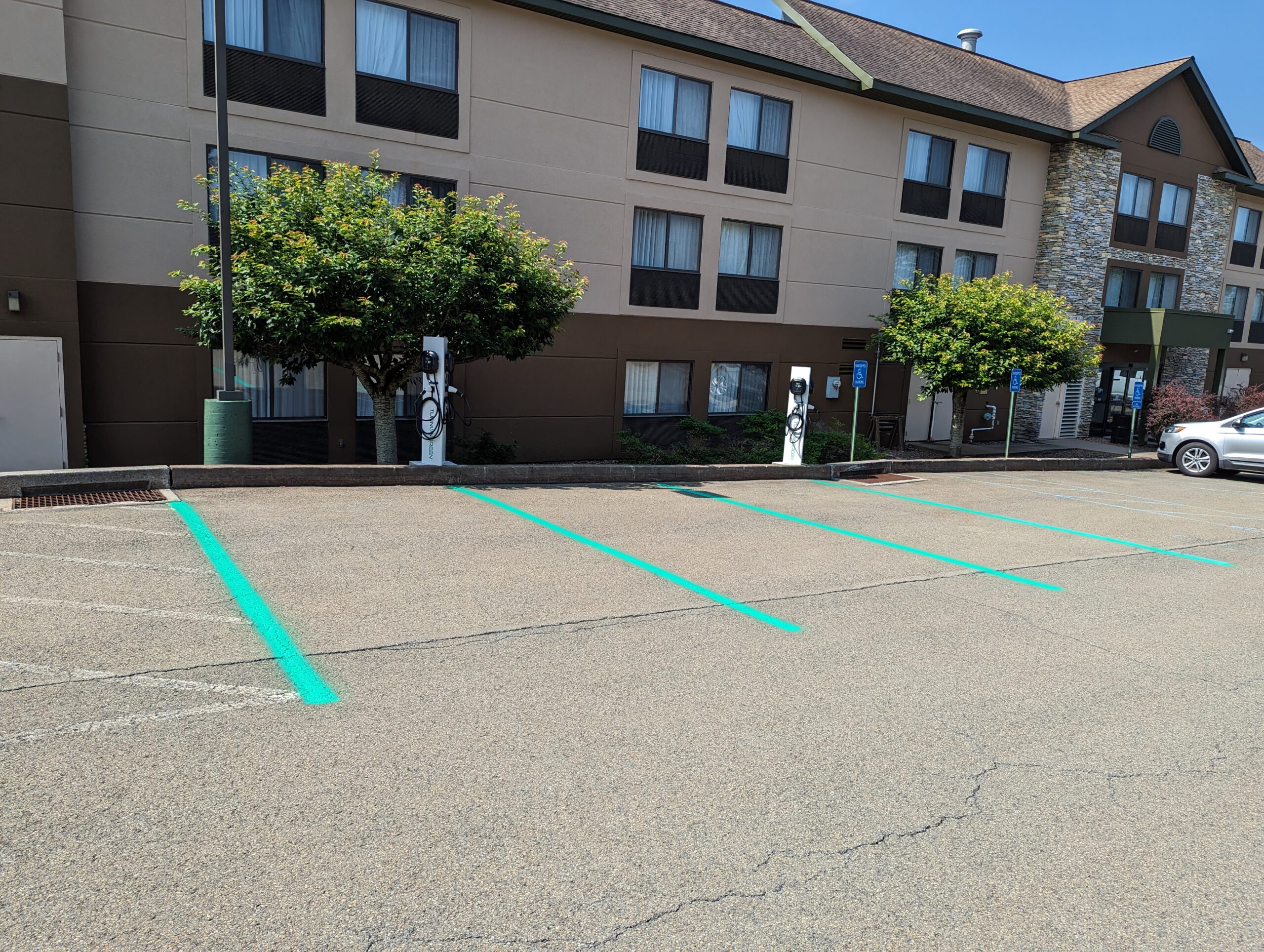 Hotel EV charging installation — Poconos